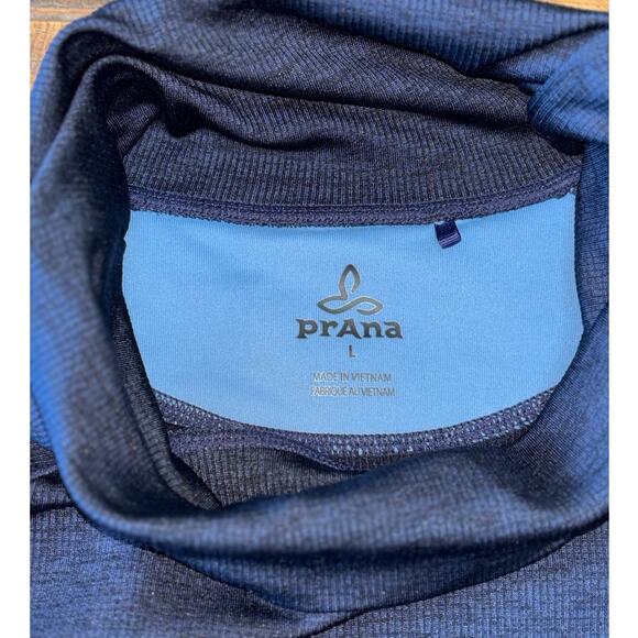 Prana Womens Navy Blue Cropped Ribbed Stretchy Athletic Top Thumbholes Large - Picture 7 of 8